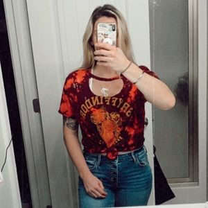 Acid wash distressed Harry Potter tee